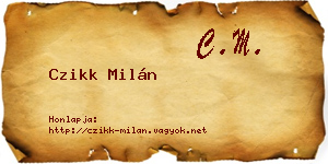 Czikk Milán névjegykártya