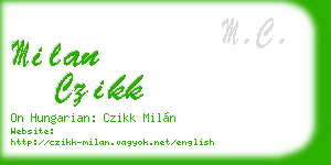 milan czikk business card