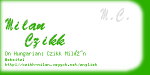 milan czikk business card
